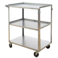 Chariots &agrave; tablette, 3 Tiers, 17-5/8" la x 33" h x 27-1/8" p, Capacit&eacute; 300 lb Pronet Distribution
