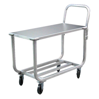 Chariot en aluminium &agrave; plateforme tubulaire, 700 lb Capacit&eacute;, Aluminium, 19" la x 42" ha x 46" p, Bordure vers le bas Pronet Distribution