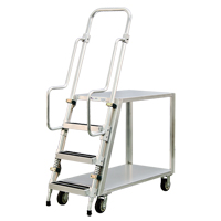 Chariot de pr&eacute;paration en aluminium avec &eacute;chelle, Aluminium, 22" la x 51-1/2" p, 2 tablettes, Capacit&eacute; 800 lb Pronet Distribution