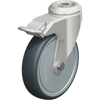 Roulette en &eacute;lastom&egrave;re thermoplastique acier inoxydable, Pivotant avec frein, Diam&egrave;tre 5" (127 mm), Capacit&eacute; 265 lb (120 kg) Pronet Distribution