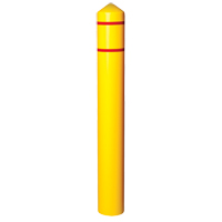 Smooth Bollard Cover With Reflective Stripes, 4" Dia. x 56" L, Yellow Pronet Distribution