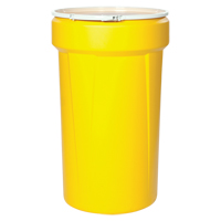 Nestable Polyethylene Drum, 55 US gal (45 imp. gal.), Open Top, Yellow Pronet Distribution