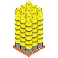 Nestable Polyethylene Drum, 14 US gal (11.7 imp. gal.), Open Top, Yellow Pronet Distribution