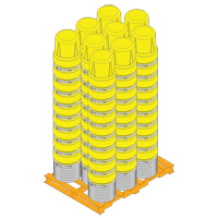 Nestable Polyethylene Drum, 10 US gal (8.33 imp. gal.), Open Top, Blue Pronet Distribution