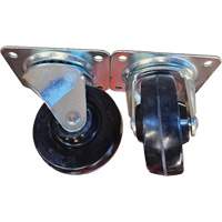 Plate Caster, Swivel, 4" (101.6 mm), Rubber, 225 lbs. (102 kg.) Pronet Distribution