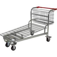 Nestable Wire Cart, Steel, 28-3/4" x 37-1/16" x 59-5/8", 275 lbs. Capacity Pronet Distribution