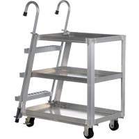 Stockpicker Truck, Aluminum, 21-7/8" W x 40" D, 3 Shelves, 660 lbs. Capacity Pronet Distribution
