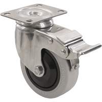 Roulette 2309 avec 2 freins, Pivotant avec frein, 4" (101,6 mm), Gris Envirothane, 350 lb (158,8 kg) Pronet Distribution