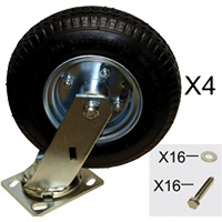 Ensemble de roulettes pneumatiques de rechange pour chariots &agrave; plateforme Pronet Distribution