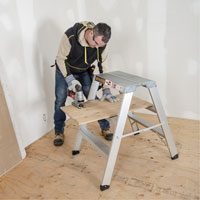 Portable Work-Stand Saw Horse, Aluminum Frame, 12-1/4" D x 36" H Pronet Distribution