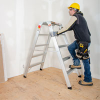 Portable Work-Stand Saw Horse, Aluminum Frame, 12-1/4" D x 56" H Pronet Distribution