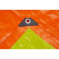 High-Visibility Heavy-Duty Woven Tarp, Polyethylene, Green/Orange, 16' x 20' x 12 mils Pronet Distribution