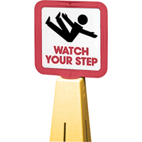 "Watch Your Step" Traffic Cone Message Label, Adhesive, English with Pictogram Pronet Distribution