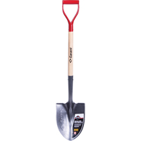 Pro Round Point Shovel, Tempered Steel Blade, Wood, D-Grip Handle Pronet Distribution
