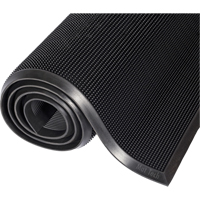 Mat-A-Dor Mat, Rubber, Scraper Type, Finger Tip Style Pattern, 3' x 6', Black Pronet Distribution