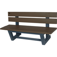 Outdoor Park Benches, Recycled Plastic, 60" L x 22-13/16" W x 29-13/16" H, Umber Pronet Distribution