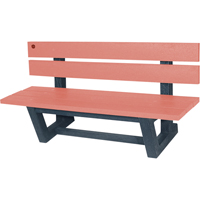 Outdoor Park Benches, Recycled Plastic, 60" L x 22-13/16" W x 29-13/16" H, Redwood Pronet Distribution