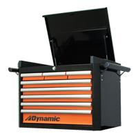 Top Tool Chest, 28" W, 8 Drawers, Black/Orange Pronet Distribution