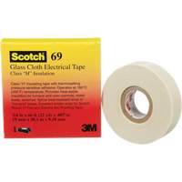 Scotch&reg; Glass Cloth Tape, 19 mm (3/4") W x 20 m (66') L, 7 mils, White Pronet Distribution