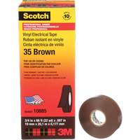 Scotch&reg; Vinyl Colour Coding Electrical Tape, 19 mm (3/4") W x 20 m (66') L, 7 mils, Brown Pronet Distribution