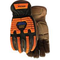 Gants antichocs Drill Sergeant, Grand, Paume en Cuir fleur, Poignet &agrave; enfiler Pronet Distribution