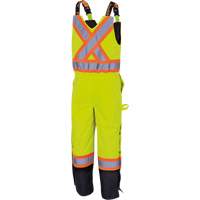 5041BB Pantalon &agrave; bretelles matelass&eacute; imperm&eacute;able, Polyester, Grand, Jaune lime haute visibilit&eacute; Pronet Distribution
