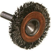 Brosses mont&eacute;es &agrave; fils cr&ecirc;p&eacute;s circulaires, 1-1/2", Fils 0,005", Tige 1/4" Pronet Distribution