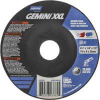 Meule XXL Gemini, 4-1/2" x 1/4", Arbre 7/8", Oxyde d'aluminium, Type 27 Pronet Distribution