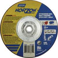 Disque de meulage et tronçonnage NorZon Plus SGZ, 7" x 1/8", Arbre de 5/8"-11, Type 27, C&eacute;ramique d'alumine Pronet Distribution