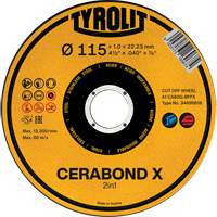 Meule &agrave; tronçonner CA60Q-BFPX CERABOND X, 4-1/2" x 0,039", Arbre de 7/8", Type 1 Pronet Distribution