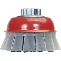 Brosse-boisseau &agrave; fils nou&eacute;s avec protecteur, 4" dia. x 5/8"-11 arbre Pronet Distribution