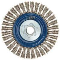 Brosse &agrave; fils nou&eacute;s pour cordons de soudure pour meuleuse angulaire, Dia. 5", Fils 0,02", Arbre 5/8"-11, Acier inoxydable Pronet Distribution