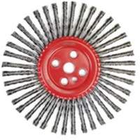 Brosse &agrave; fils nou&eacute;s pour cordons de soudure, Dia. 12", Fils 0,035", Arbre 1", Acier Pronet Distribution