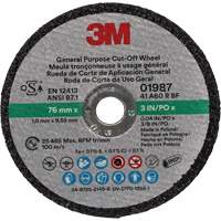General Purpose Cut-Off Wheel, 01987, 3" x 0.04"/1/32", 3/8" Arbor, Aluminum Oxide Pronet Distribution
