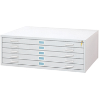 Steel Plan Files-5 Drawer, 5 Drawers, 46-3/8" W x 35-3/8" D x 16-1/2" H Pronet Distribution