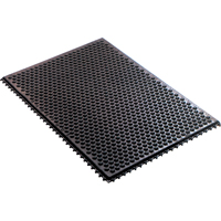 Syst&egrave;me de tapis anti-fatigue emboîtable en caoutchouc conducteur, Caoutchouc, 2' la c, 3' lo, 1/2" &eacute;paisseur, Noir Pronet Distribution