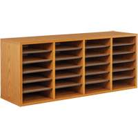 Casier &agrave; compartiments r&eacute;glable pour documentation, Stationnaire, 24 fentes, Bois, 39-1/4" la x 11-3/4" p x 16-1/4" h Pronet Distribution
