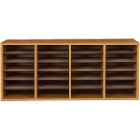 Casier &agrave; compartiments r&eacute;glable pour documentation, Stationnaire, 24 fentes, Bois, 39-1/4" la x 11-3/4" p x 16-1/4" h Pronet Distribution