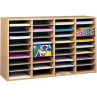 Casier &agrave; compartiments r&eacute;glable pour documentation, Stationnaire, 36 fentes, Bois, 39-1/4" la x 11-3/4" p x 24" h Pronet Distribution
