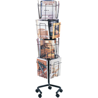 Pr&eacute;sentoirs pivotants pour documentation, Rotatif, 16 fentes, Fil m&eacute;tallique, 15" la x 15" p x 60" h Pronet Distribution