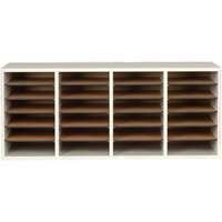 Casier &agrave; compartiments r&eacute;glable pour documentation, Stationnaire, 24 fentes, Bois, 39-1/4" la x 11-3/4" p x 16-1/4" h Pronet Distribution