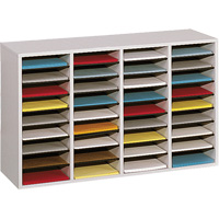 Casier &agrave; compartiments r&eacute;glable pour documentation, Stationnaire, 36 fentes, Bois, 39-1/4" la x 11-3/4" p x 24" h Pronet Distribution