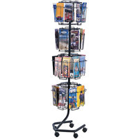 Pr&eacute;sentoirs pivotants pour documentation, Rotatif, 32 fentes, Fil m&eacute;tallique, 15" la x 15" p x 60" h Pronet Distribution