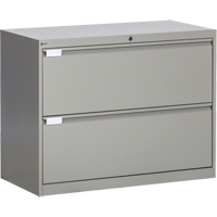 Lateral Filing Cabinet, Steel, 2 Drawers, 36" W x 18" D x 27-7/8" H, Grey Pronet Distribution