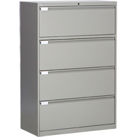 Lateral Filing Cabinet, Steel, 4 Drawers, 36" W x 18" D x 53-3/8" H, Grey Pronet Distribution