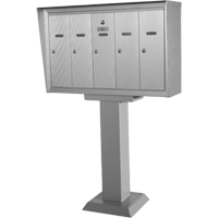 Single Deck Mailboxes, Pedestal -Mounted, 16" x 5-1/2", 3 Doors, Aluminum Pronet Distribution