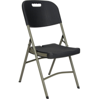 Chaise pliante, Poly&eacute;thyl&egrave;ne, Noir, Capacit&eacute; 350 lb Pronet Distribution