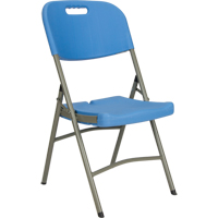 Chaise pliante, Poly&eacute;thyl&egrave;ne, Bleu, Capacit&eacute; 350 lb Pronet Distribution