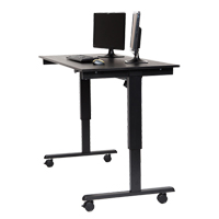 Bureau ajustable pour travail debout, , 45-1/4" h x 29-1/2" p, Noir Pronet Distribution