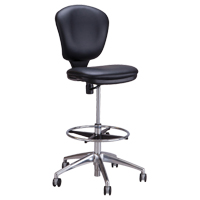 Chaise &agrave; hauteur ajustable Metro, Vinyle, Noir, Capacit&eacute; 250 lb Pronet Distribution